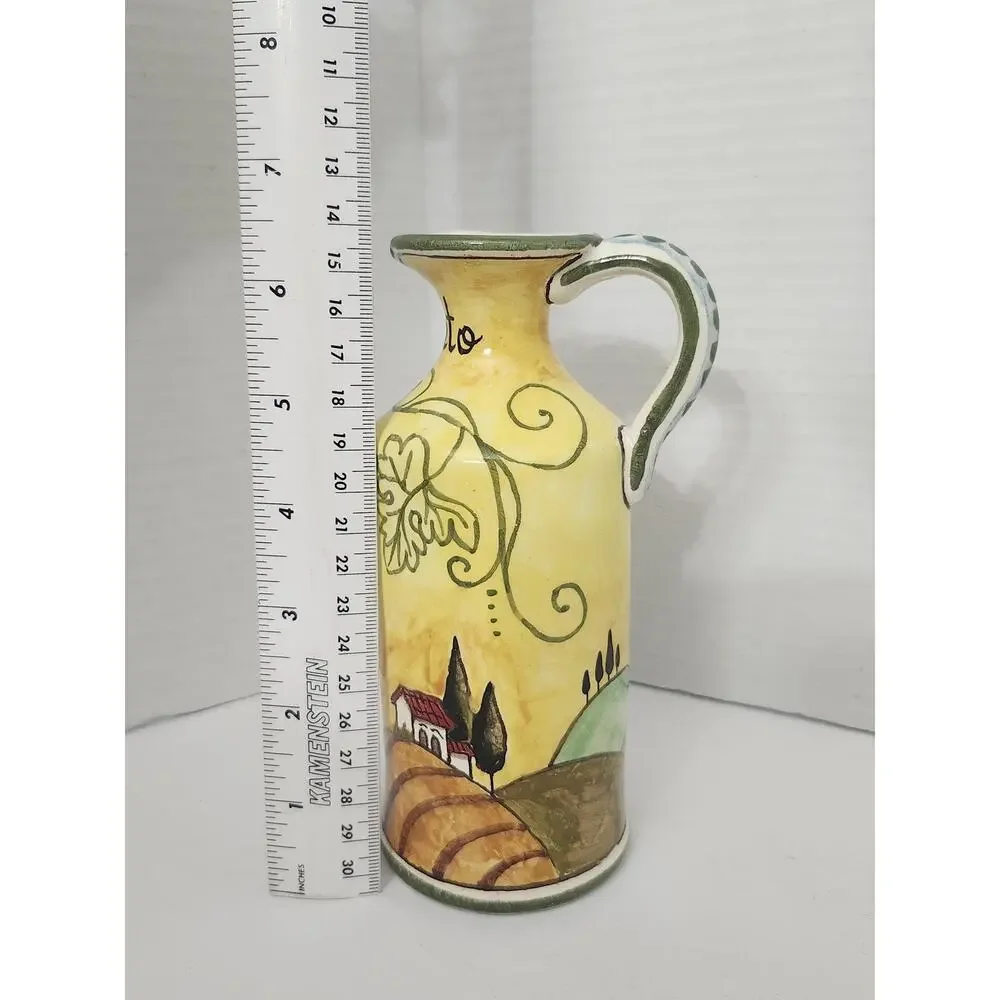 Ceramiche d'Arte Parrini Hand Painted Italian Ceramic Aceto Vinegar Pitcher